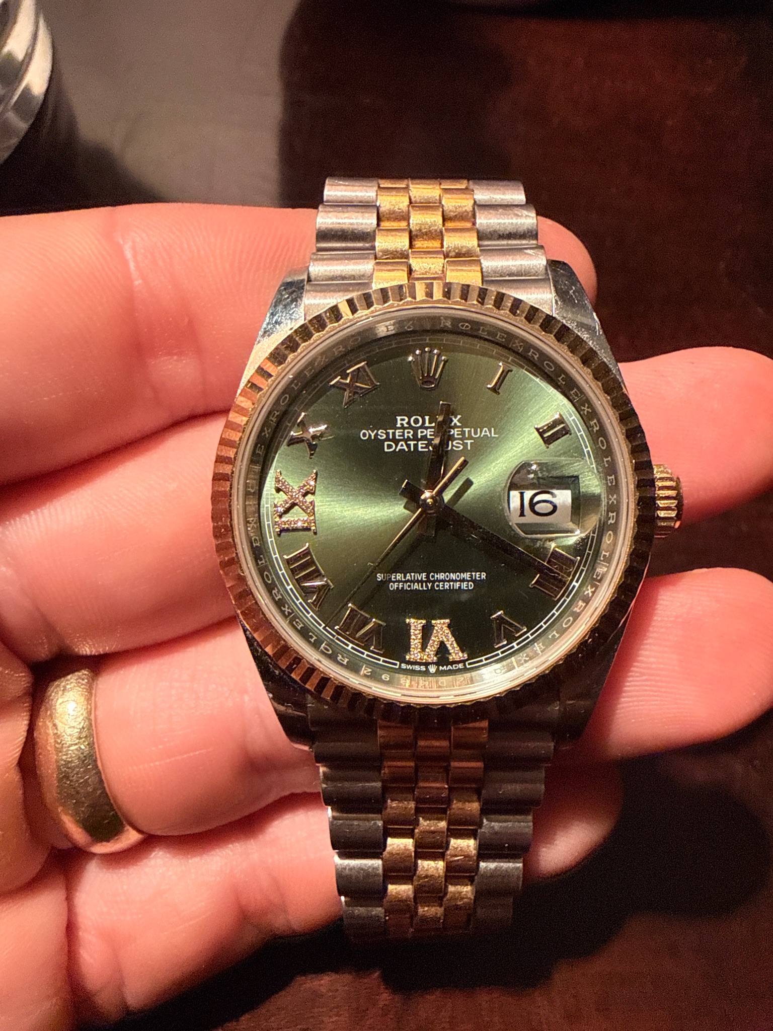 Rolex Datejust 36 Ref. 126233 Olive Green Diamond Dial