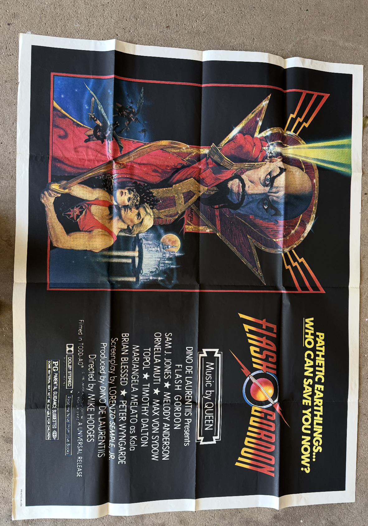 Original 1980 Flash Gordon Theatrical One-Sheet Movie Poster